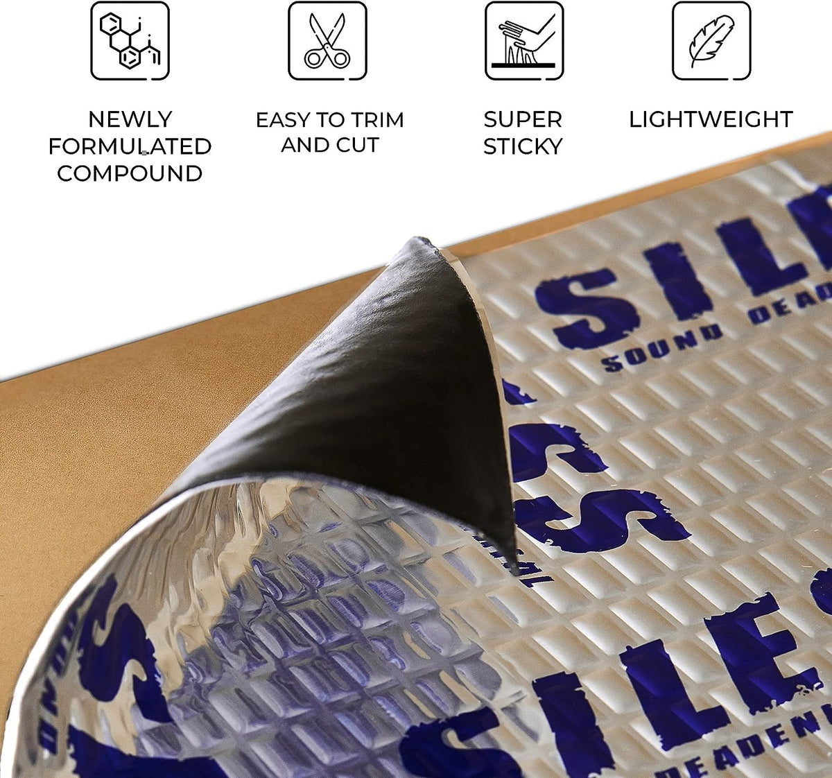 Siless 50 Mil 52 Sqft Sound Deadening Mat - Black Car Sound Deadener