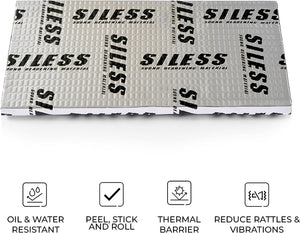 Siless 80 mil (2mm) 144 sqft Car Sound Deadening mat - Butyl Automotive Sound Deadener - Noise Insulation and Vibration Dampening Material (144 sqft)