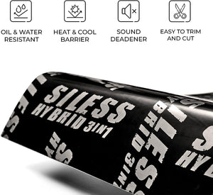 Siless Hybrid 3 in 1 200 mil (5mm) 75 sqft Car Sound Deadening mat - Butyl Automotive Sound Deadener - Noise Insulation and Vibration Dampening Material