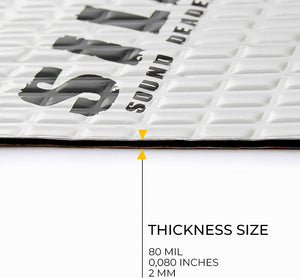 Siless 80 mil (2mm) 72 sqft Car Sound Deadening mat - Butyl Automotive Sound Deadener - Noise Insulation and Vibration Dampening Material (72 sqft)