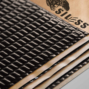 Siless Black 80 mil (2mm) 108 sqft Car Sound Deadening mat - Butyl Automotive Sound Deadener - Noise Insulation and Vibration Dampening Material (108 sqft)