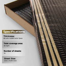 Siless Black 80 mil (2mm) 72 sqft Car Sound Deadening mat - Butyl Automotive Sound Deadener - Noise Insulation and Vibration Dampening Material (72 sqft)